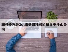 服务器托管1u,服务器托管协议属于什么合同